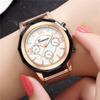 Reloj de correa de malla para mujer de seis agujas Geneva moda para hombre ultra-delgado de acero transfronterizos relojes Amazon explosiones al por mayor