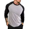 Camiseta de manga larga con cuello redondo, holgada, transpirable y de talla grande, estilo informal, con mangas raglán para hombre, de Amazon, nueva, transfronteriza