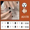 Parche de Uñas Portátil Corto de 24 Piezas Estilo Dulce y Fresco Niña Cuadros Cachorro Blanco Lechoso Lindo Dibujo Animado de Primavera