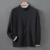 Cárdigan Baicai Rong Otoño/Invierno Nuevo 100% Lana para Hombre Cuello Medio Alto Engrosado Bloque de Color Casual Versátil Prendas de Punto Exterior