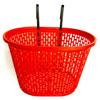 Cesta colgante de plástico para bicicleta, venta al por mayor de fábrica, cesta delantera de alambre de hierro grueso, cesta plegable, suministros para montar