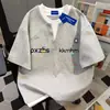 Camiseta de Manga Corta con Diseño de Letras de Algodón Puro, Estilo Académico Falso Dos Piezas, Camiseta a Juego para Parejas para Mujer, Top de Verano de Moda para Hombre
