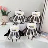 Mochila Infantil Inverno Nova Coelho Fofo Casual Pequena Mochila Família Tendência Xadrez Multiuso Bolsa Transversal