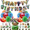 Decoración de Fiesta Temática Estilo Pixel Suministros para Montaje de Escena de Cumpleaños Infantil Banderín Set de Globos