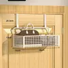 Colgador detrás de la puerta, artefacto para abrigos y sombreros de entrada, estante de almacenamiento montado en la pared, sin perforaciones, tendedero colgante lateral para puerta de dormitorio