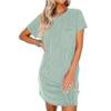 2024 Amazon Novas Mulheres Cross-border Europeu e Americano Verão Casual Color Twist Vestido de bolso de manga curta