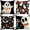 Amazon Transfronterizo Temu Popular Lino al por Mayor Funda de Almohada de Halloween Funda de Almohada Cuadrada de Felpa Funda de Almohada Cómoda