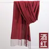 Cachecol de imitação de caxemira feminino versão coreana para outono e inverno quente cor sólida reunião anual cachecol de caxemira vermelho xale com franja fábrica atacado