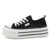 Br613 Sapatos Femininos de Lona com Cadarço Fino e Solado Grosso 2026 Verão Novo Tênis Casual Sapatos Respiráveis de Couro Estilo Coreano com Solado Macio