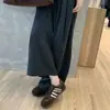 Aumento de altura interior de 7 cm~zapatillas de entrenamiento alemanas retro a rayas de cuero genuino para mujer, nuevo estilo coreano, versátiles, de retazos, casuales, deportivas, zapatillas Forrest Gump