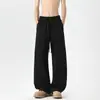 Pantalones Deportivos de Color Sólido Vintage, Caída Suelta, Dobladillo Curvo para Hombre, Estilo Nuevo de Moda, Pantalones de Chándal Casual Versátiles de Corte Amplio para Pareja