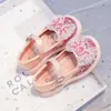 Nova Coleção Primavera 2025 Sapatos Infantis Atacado Meninas Laço com Strass Criança Média Desenho Animado Fofo Luzes Piscantes Sapatos de Princesa