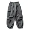 Pantalones Cargo de Pierna Ancha Color Café Retro Verano Nanxia Unisex Holgados Estilo Bf Perezosos Rectos Casuales