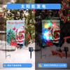 Bandera de Jardín Personalizada de Santa Claus Transfronteriza con Luces Decoración Navideña LED Solar Doble Capa Bandera Luminosa