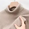 Suéter de punto para hombre de otoño e invierno, solapa doble, simple, casual, color liso, cálido, de punto base, top de cuello alto para hombre, grueso