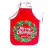 Delantal Decorativo Navideño Estampado a Color Delantal de Cuello Halter Decorativo Delantal con Cordones Delantal Impermeable y a Prueba de Aceite Delantal de Venta al por Mayor Transfronteriza