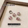 Decoraciones para Uñas con Zirconia Rosa Apilada de Diamante, Brillantes Sin Base, Forma de Huevo de Paloma, Cuadrado Grueso de Ángulo Recto, Accesorios para Uñas con Bola de Diamante