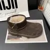 Zapatos de Nieve Birkenstock Algodón para Mujer Felpa 2026 Invierno Más Terciopelo Engrosados Cálidos Suela Gruesa Botines Cortos Cuero Escarchado Elegantes