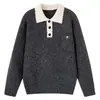 Ropa para Hombre ACU Suéter de Color de Contraste para Hombre 2026 Otoño/Invierno Nuevo Llegada Estilo Decorado con Botones Marca de Moda Top de Punto para Hombre