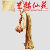 Colgante de borla de calabaza con pez koi pintado de palo de rosa y madera de azufaifo, decoración de llavero colgante de artesanía cultural Yiming Xianyuan