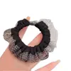 Goma de Pelo Básica Estilo Coreano con Borde a Cuadros para Mujer 2026, Cuerda Elástica para Moño Alto y Cola de Caballo Alta, Accesorio para el Cabello