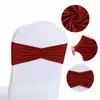 Decoración de respaldo de silla de alta elasticidad para banquete de bodas transfronterizo con lazo sin atar, fundas elásticas para sillas y correas para sillas