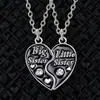 Amazon Transfronterizo Nueva Carta Hermana Mayor Hermana Pequeña Mejor Amiga Bestie Collar Corazón Costura