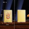 Tarjeta dorada del Maestro Sakyamuni, Loto Madre Verde y Blanco, Tarjeta de cobre pintada, Zaki amarillo, Dios de la Riqueza, Tarjeta Thangka de plástico de cuerpo completo