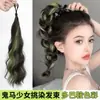 Peruca Trança Crianças Simulação Cabelo Humano Tingido Cabelo Longo Rabo de Cavalo Trança Dopamina Volume Natural do Cabelo Mechas de Cor