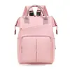 Bolsa de Maternidade Rosa de Grande Capacidade com Duas Alças Impermeável Tecido Oxford Bolsa para Mãe e Bebê Dispensador Lateral de Lenços Compartimento Duplo Bolsa Térmica para Mamadeira Mochila