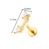 Joyería para Piercing Henson G23/F136 de Titanio con Tornillo de Cereza Incrustado de Circonita Stud para Labio Stud para Cartílago Auricular Joyería para Piercing