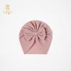 Gorro para bebé con lazo plisado, bonito bolso de color liso, gorro para el pelo, banda para el pelo, accesorios para el cabello para niños, venta al por mayor