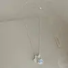 Collar de Gato con Flor de Zircón Azul Fresco de Verano para Mujer Cadena para Clavícula de Moda Dibujos Animados Lindo Adorable