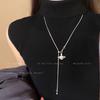 Colar Pingente Saturno Pérola Tassel Feminino 2025 Novo Outono e Inverno Puxar Ajustável Corrente de Suéter Acessórios de Alta Qualidade