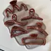 Pinza Grande para el Cabello con Patrón de Mármol Teñido Marrón Pinza de Nicho Elegante de Gama Alta Pinza de Tiburón Accesorios para el Cabello Estilo Nuevo