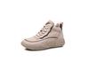 Zapatillas Deportivas Casuales de Caña Alta para Mujer, Tenis Blancos de Piel Genuina, Novedad Otoño e Invierno 2026, Versátiles, Bloques de Color Retro, Suela Gruesa, Zapatos de Papá