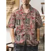 Camisa floral casual de manga corta con cuello cubano de moda estilo americano para hombres y mujeres, corte holgado, estilo "old money", top de tacto relajado
