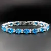Acessórios de Verão Multicor, Pulseiras Simples de Zircônia Que Não Desbotam, Joias Femininas, Joia de Mão com Zircônia Colorida, Atacado em Estoque