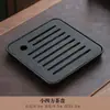 Bandeja de té de piedra de porcelana Wujin de imitación de lujo ligero para el hogar, juego de té, mesa de té pequeña, mesa de almacenamiento y drenaje de agua, mesa de remojo en seco, bandeja de té de piedra Wujin