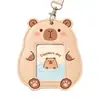 Colgante accesorio porta-tarjetas capibara con forma especial de PU, porta-tarjetas de cuero cultural y creativo, mercancía de celebridades, materiales de apoyo para fans, bolsa de tarjetas personalizada