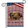 Bandeira de Jardim Cruzada para o Novo Dia da Independência, Bandeira com Listras e Águia Americana, Decoração Externa, Bandeira de Jardim Dupla Face em Linho