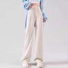 Calça para Gestantes Primavera e Outono Roupa Externa Calça de Arroz Glutinoso Design de Cordão Não Abdominal Casual Reta Wide-leg Calça Base de Inverno