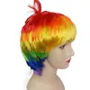 Pelucas Cortas de Colores Ktv de Venta Caliente, Pelucas de Disfraz para Bar, Cabello Corto Arcoíris para Festival, Fiesta de Moda para Escenario