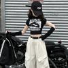 Traje de overol para niños primavera y otoño 2025 nuevo estilo niñas otoño pantalones casuales niños grandes camisa de manga rota para base