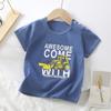 Camiseta de Manga Corta de Algodón Puro para Niños Verano Nuevo 2025 Camiseta para Bebé Niño Dibujos Animados Niñas Manga Corta Estilo Coreano Top Individual Ropa para Niños