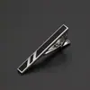 Clip de corbata de cobre a rayas nuevo transfronterizo rectangular pintura camisa traje clip de corbata simple para hombre