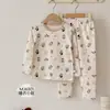 Conjunto de Ropa de Casa Cálida de Polar con Forro de Conejo de Pan para Niños 2026 Invierno Cuello Redondo Dibujos Animados Pijama de Polar con Forro para Niños