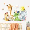 Pegatina de Pared Autoadhesiva de Animales Lindos de Dibujos Animados Jirafa Serpiente Elefante Pegatina Decorativa para Habitación Infantil Br63752