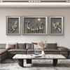 Pueblo de Pintura al Óleo de Shenzhen Dafen pintura decorativa moderna de lujo ligero para sala de estar atmosférica de alta gama mural para pared de fondo de sofá pintura triple