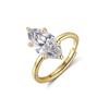 Anillo Huasheng Nuevo de Plata S925 de Gama Alta con Circonita 8A, Lujo Ligero, Versátil y Personalizado